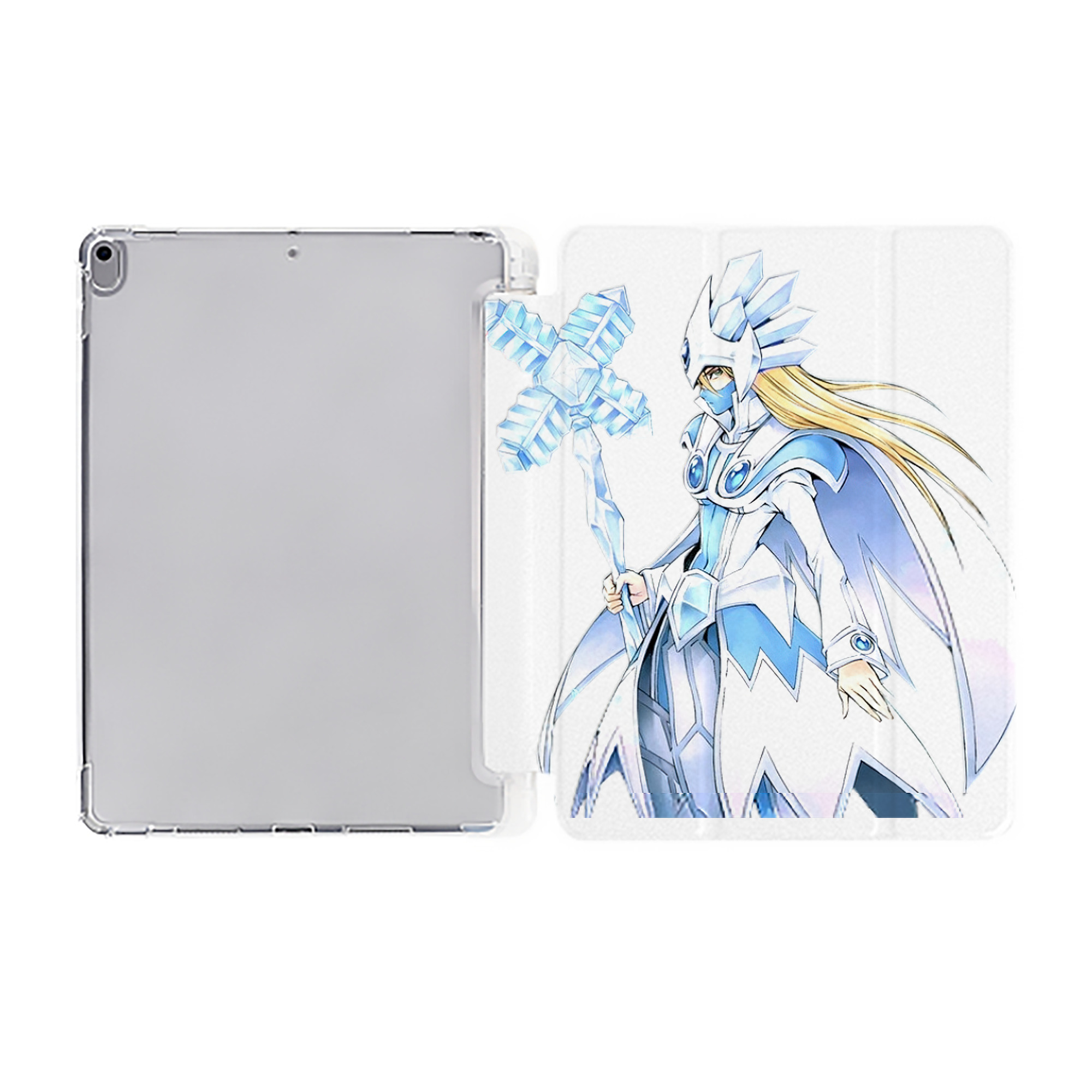 （画像用） 遊☆戯☆王 Yu-Gi-Oh! IPad ケース ペン収納付き 三つ折りスタンド PUレザー×シリコン 対応機種9.5/10.5/10.9インチ